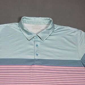 Vineyard Vines Performance Polo Shirt Mens Large Pink Blue Colorblend Stretch